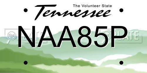 NAA85P Tennessee License Plate