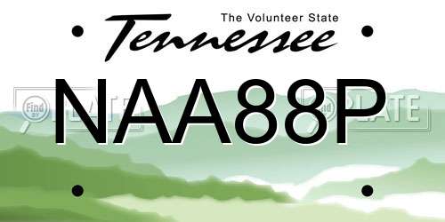 NAA88P Tennessee License Plate
