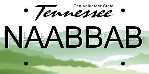 NAABBAB Tennessee License Plate