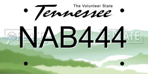 NAB444 Tennessee License Plate