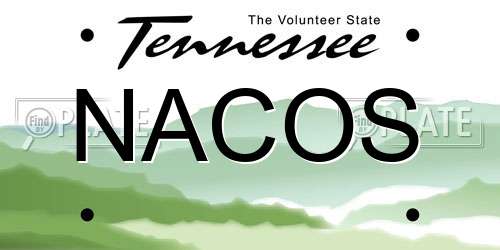 NACOS Tennessee License Plate