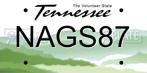 NAGS87 Tennessee License Plate