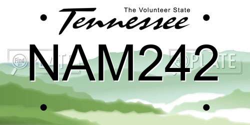 NAM242 Tennessee License Plate
