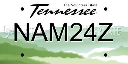 NAM24Z Tennessee License Plate