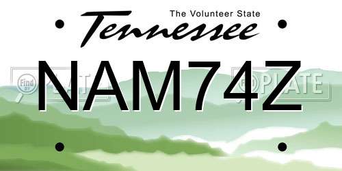 NAM74Z Tennessee License Plate