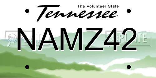 NAMZ42 Tennessee License Plate