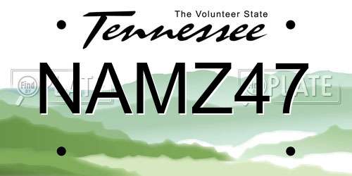 NAMZ47 Tennessee License Plate
