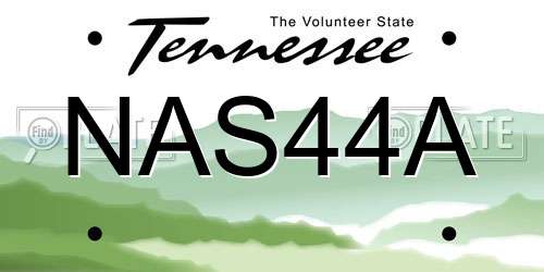 NAS44A Tennessee License Plate