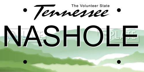 NASHOLE Tennessee License Plate