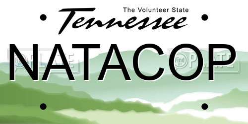 NATACOP Tennessee License Plate