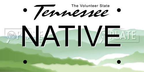 NATIVE Tennessee License Plate