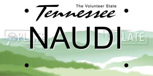 NAUDI Tennessee License Plate