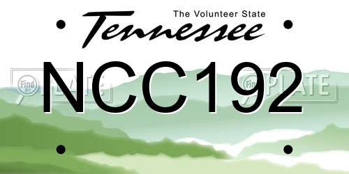 NCC192 Tennessee License Plate