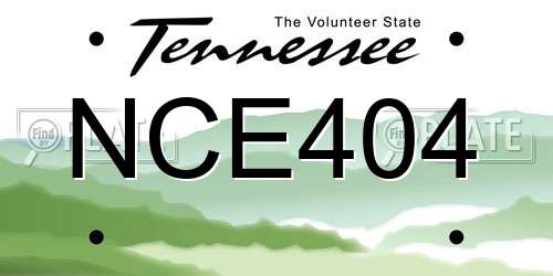 NCE404 Tennessee License Plate