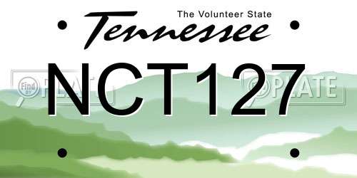 NCT127 Tennessee License Plate