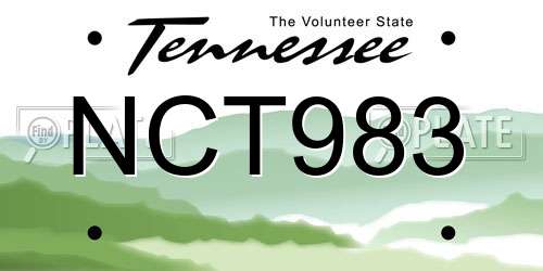 NCT983 Tennessee License Plate