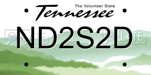 ND2S2D Tennessee License Plate