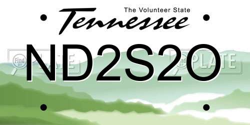 ND2S2O Tennessee License Plate