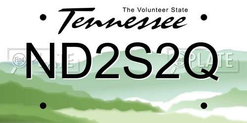 ND2S2Q Tennessee License Plate