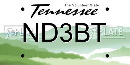 ND3BT Tennessee License Plate