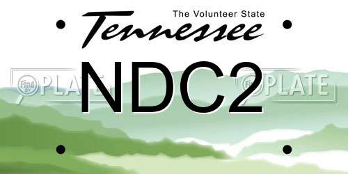 NDC2 Tennessee License Plate