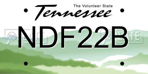 NDF22B Tennessee License Plate