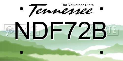 NDF72B Tennessee License Plate