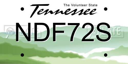 NDF72S Tennessee License Plate