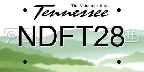 NDFT28 Tennessee License Plate