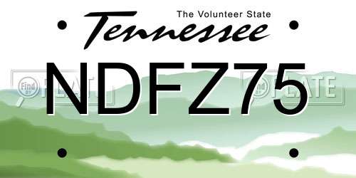 NDFZ75 Tennessee License Plate