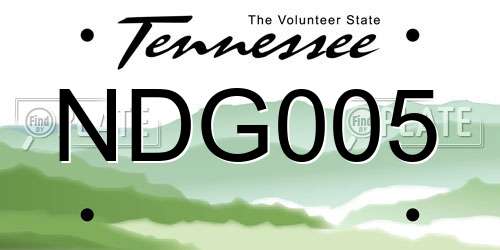 NDG005 Tennessee License Plate