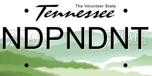 NDPNDNT Tennessee License Plate