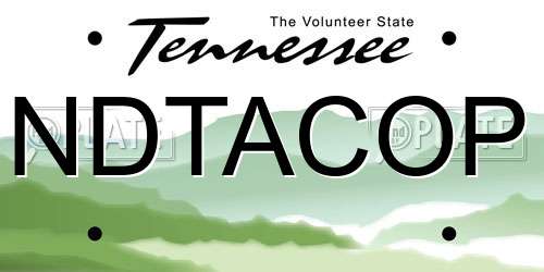 NDTACOP Tennessee License Plate