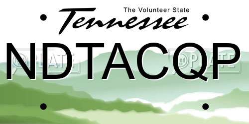 NDTACQP Tennessee License Plate