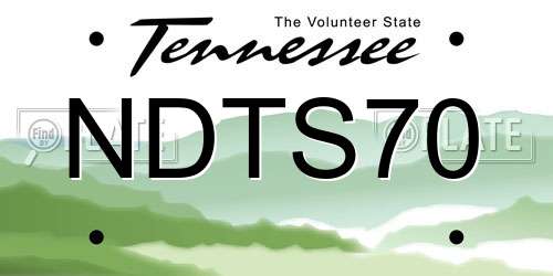 NDTS70 Tennessee License Plate