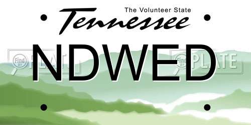 NDWED Tennessee License Plate