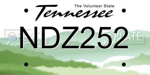NDZ252 Tennessee License Plate