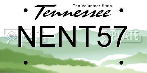 NENT57 Tennessee License Plate