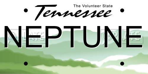 NEPTUNE Tennessee License Plate