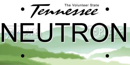 NEUTRON Tennessee License Plate