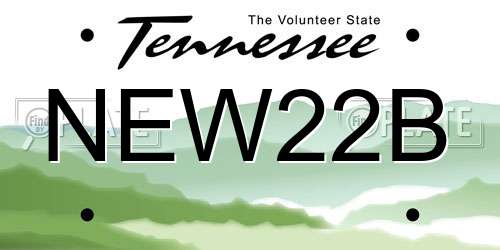 NEW22B Tennessee License Plate