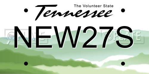 NEW27S Tennessee License Plate