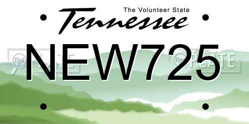 NEW725 Tennessee License Plate