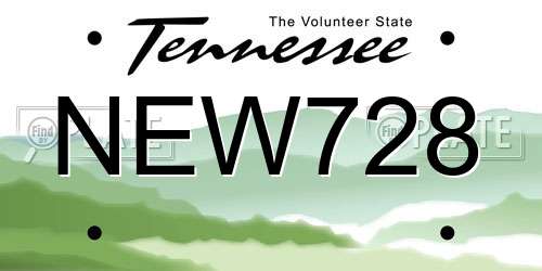 NEW728 Tennessee License Plate