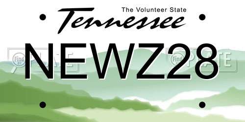 NEWZ28 Tennessee License Plate