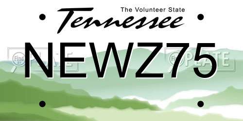 NEWZ75 Tennessee License Plate