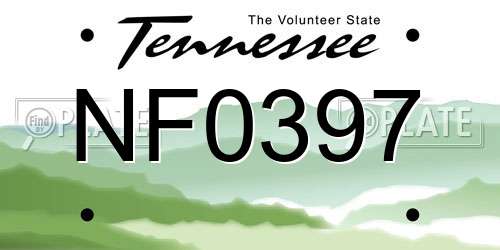 NF0397 Tennessee License Plate