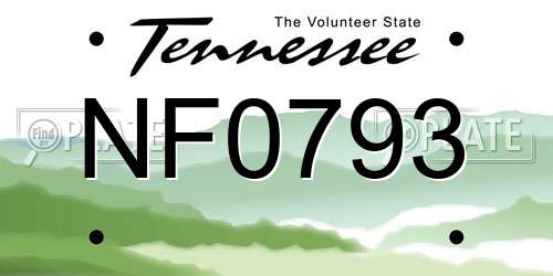 NF0793 Tennessee License Plate