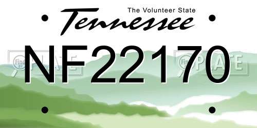 NF22170 Tennessee License Plate