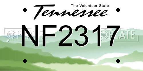 NF2317 Tennessee License Plate